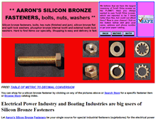 Tablet Screenshot of aaronssiliconbronzefasteners.com